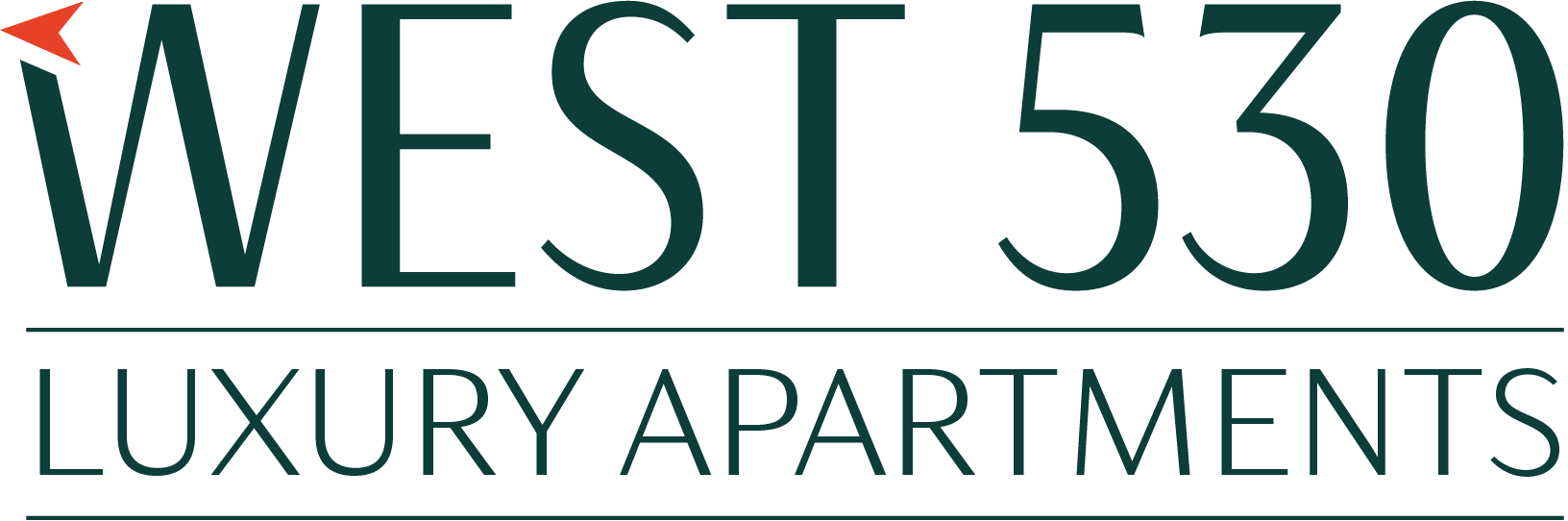 A sign for West 530 Luxury Apartments.